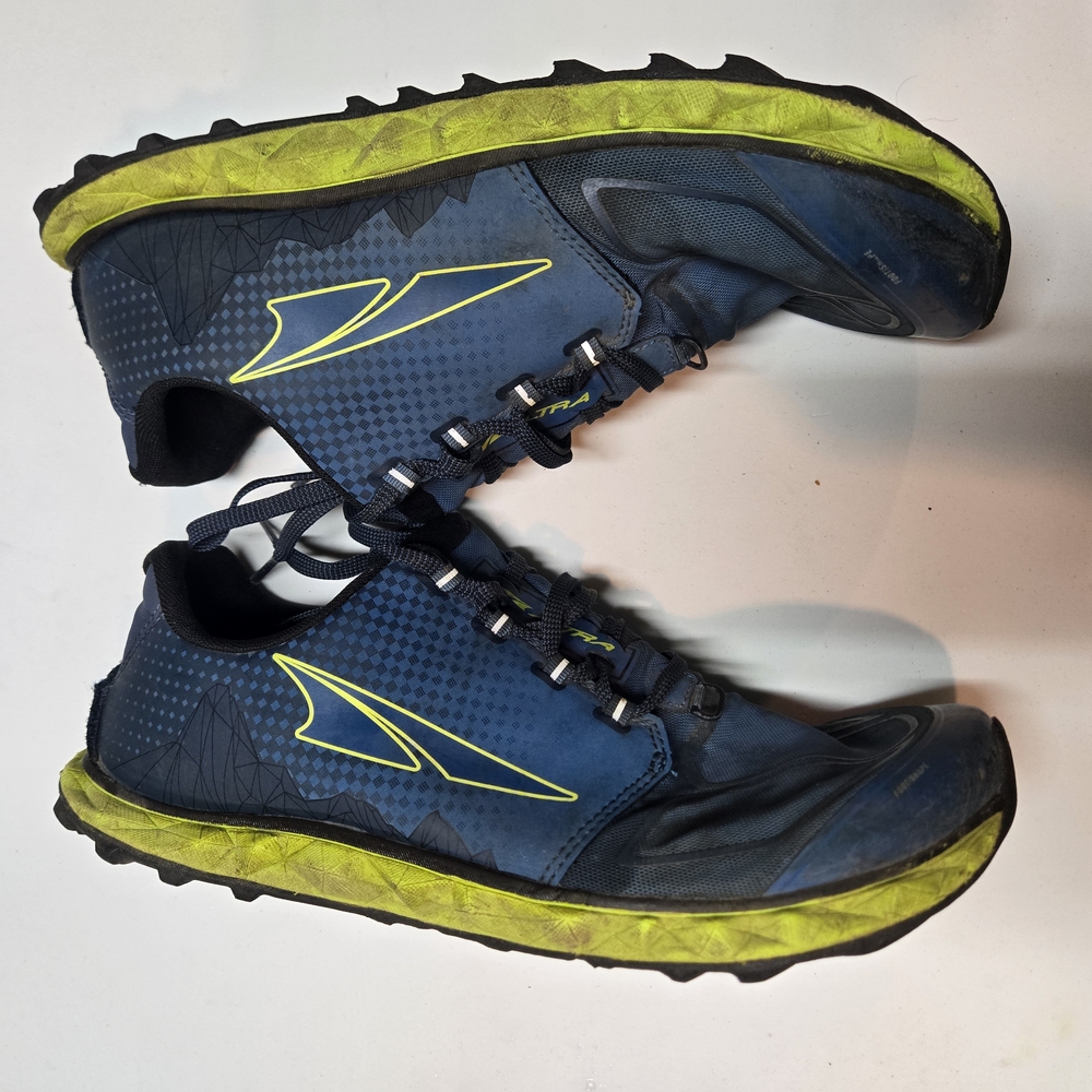Altra Blue and Yellow Athletic Trail Shoes with Rugged Design